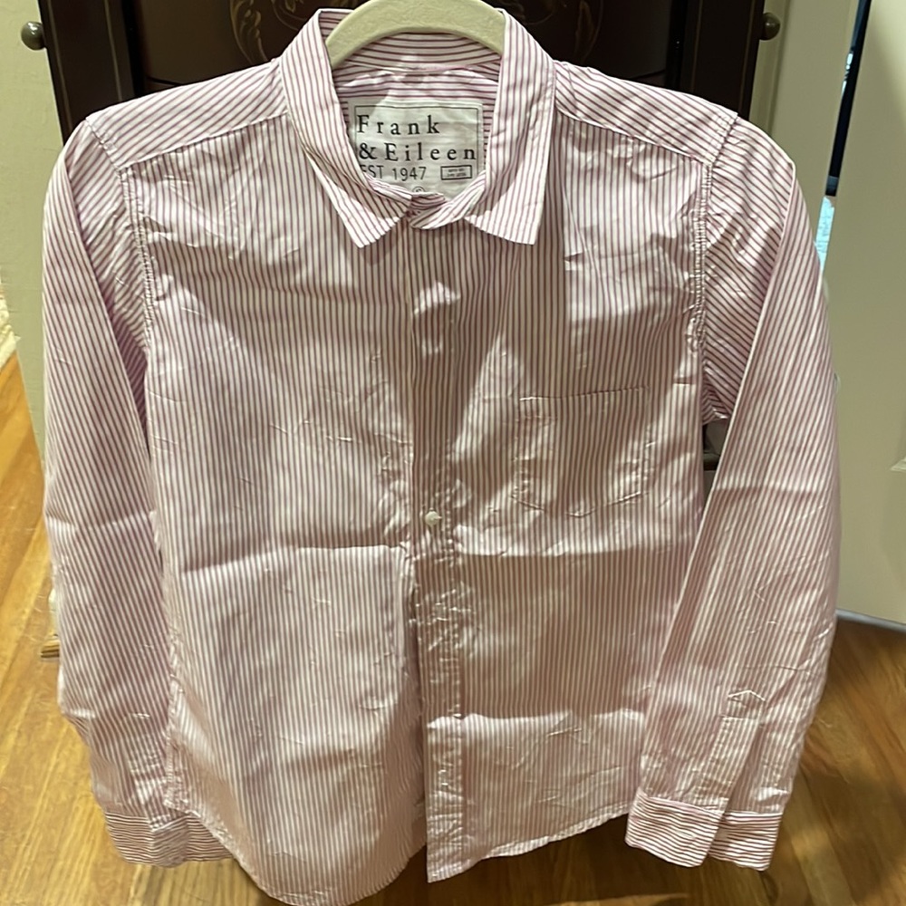 Frank & Eileen super 100 cotton striped button down shirt